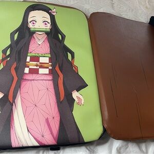 Anime-Inspired Women's Laptop Bag - Pink and Brown